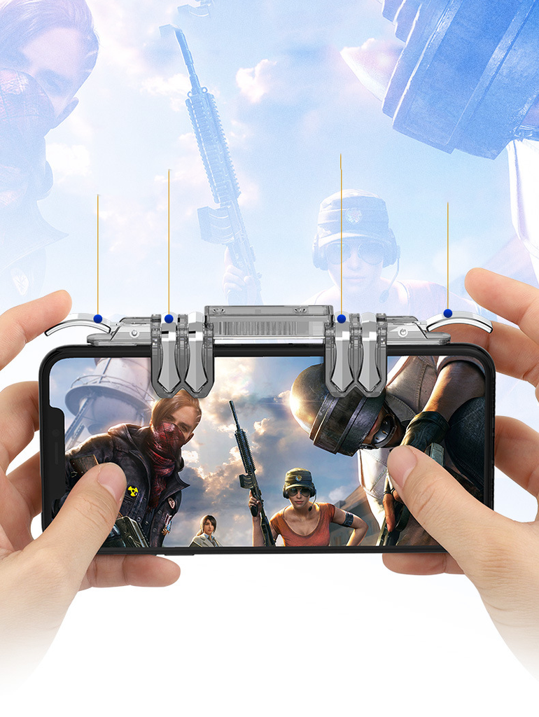 19 Stretchable PUBG Game Controller Gamepad Joystick For Mobile Phone 6 Finger Controller Trigger Game Shooter Fire Button