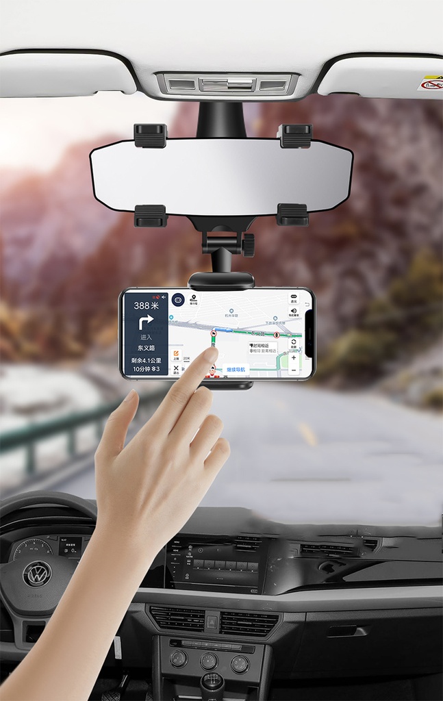 Car rearview mirror phone holder