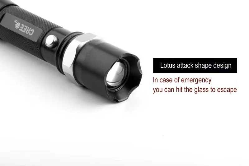 Q5 aluminum alloy bright zoom flashlight Rechargeable Li-ion 18650 Zoom led  Flashlight