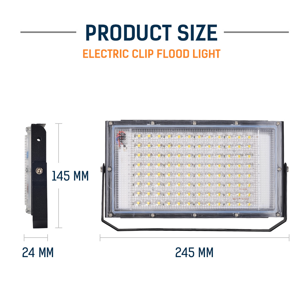 12V LED low voltage floodlight outdoor waterproof 50W 100W with battery alligator clip