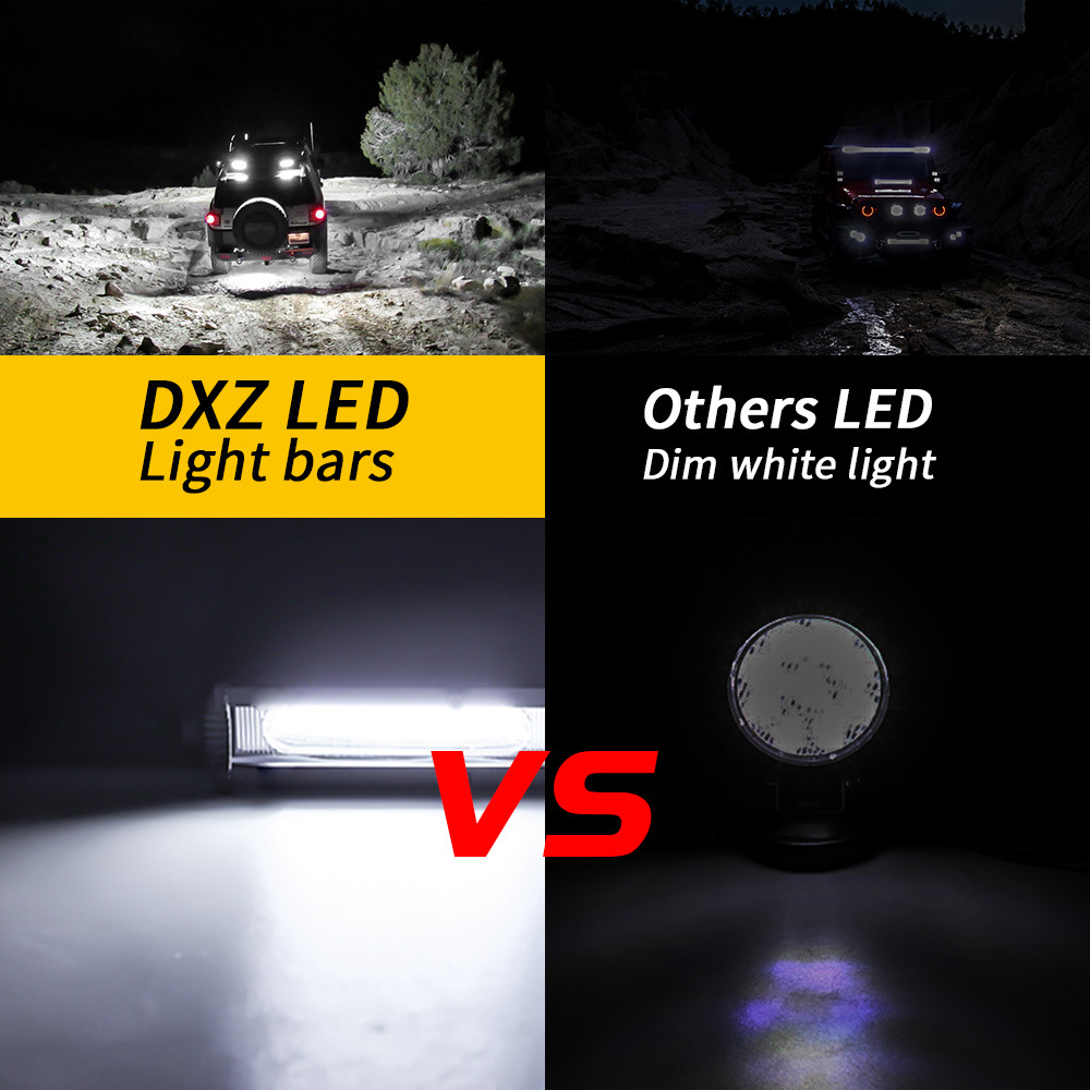 DXZ car LED strip light mini small single row COB 9W work light modified daytime running light motorcycle auxiliary light