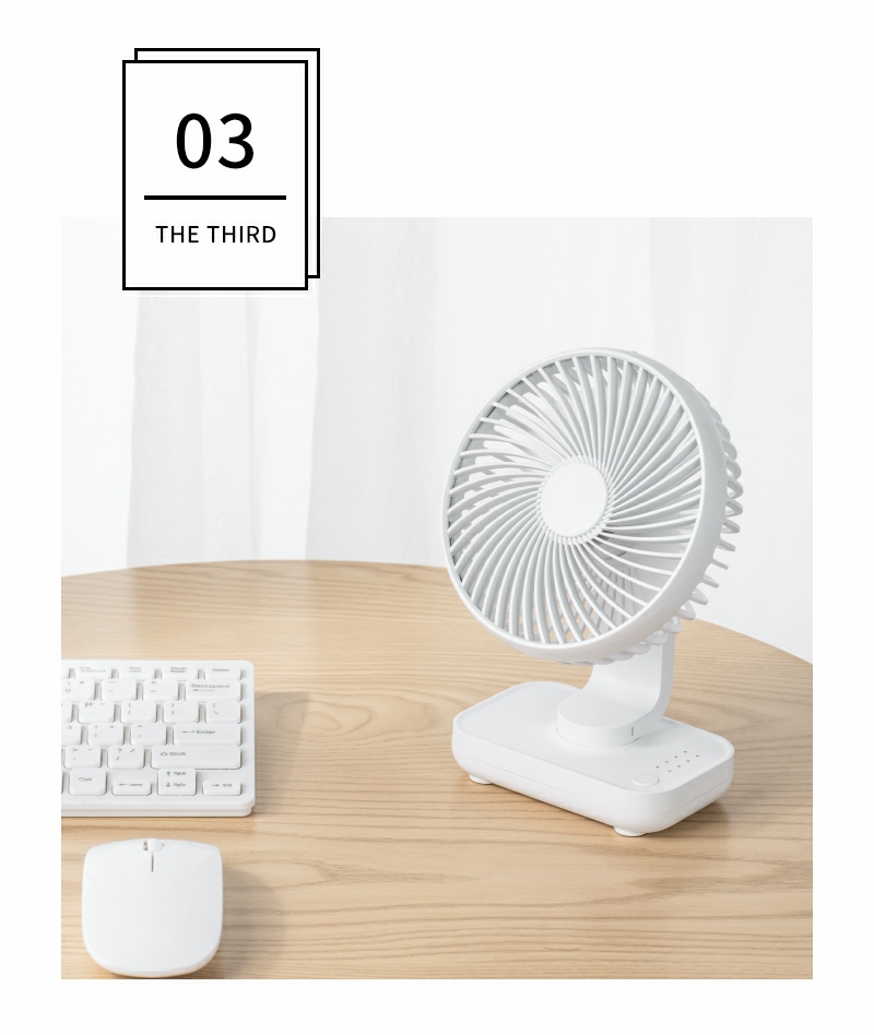 4000MAH Large Capacity Desktop Fan Home Office Silent Desk Fan New USB Charging Student Dormitory Shake Head Small Fan