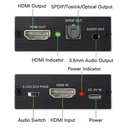 HDMI-compatible Audio Extractor + Optical TOSLINK SPDIF + 3.5mm Stereo Audio Converter 4K x 2K Audio Splitter