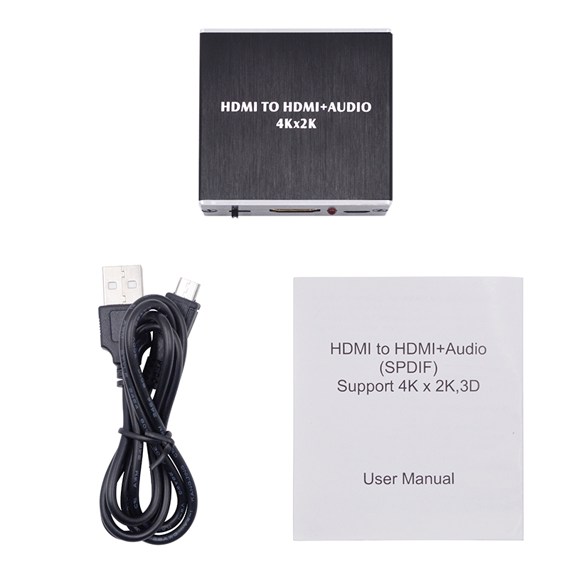 HDMI-compatible Audio Extractor + Optical TOSLINK SPDIF + 3.5mm Stereo Audio Converter 4K x 2K Audio Splitter