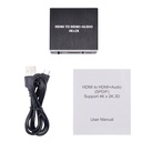HDMI-compatible Audio Extractor + Optical TOSLINK SPDIF + 3.5mm Stereo Audio Converter 4K x 2K Audio Splitter