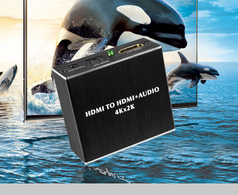 HDMI-compatible Audio Extractor + Optical TOSLINK SPDIF + 3.5mm Stereo Audio Converter 4K x 2K Audio Splitter