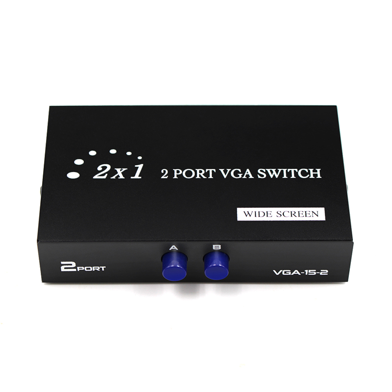 2 in 1 Out 2 Port VGA Selector Box VGA/SVGA Manual Sharing Selector Switch Box Switcher Splitter