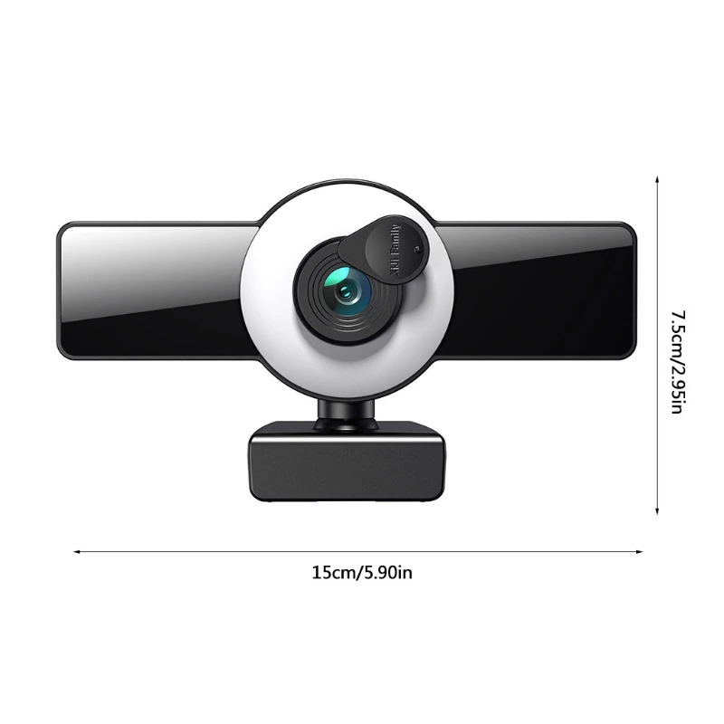 1080P Autofocus Web Camera With Microphone USB Led Fill Light Mini Cam