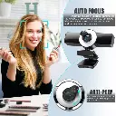 1080P Autofocus Web Camera With Microphone USB Led Fill Light Mini Cam