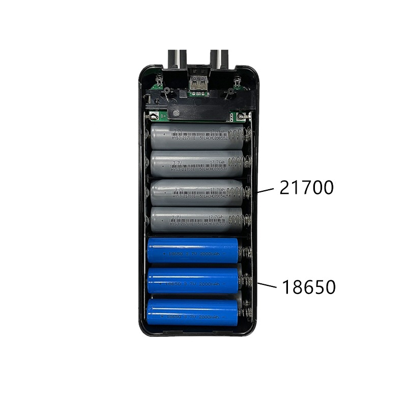 14-section PD fast charging Diy 18650/18700/20700/21700 batteries power bank removable shell case with 4 charging cable (without batteries)