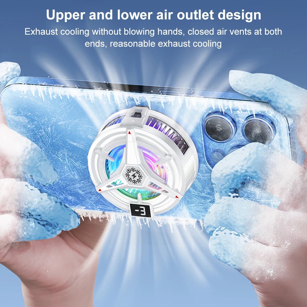 TL07 Semiconductor Phone Cooler 5V3A Powerful Cooling Magnetic & Clip 2-in-1 Digital Display