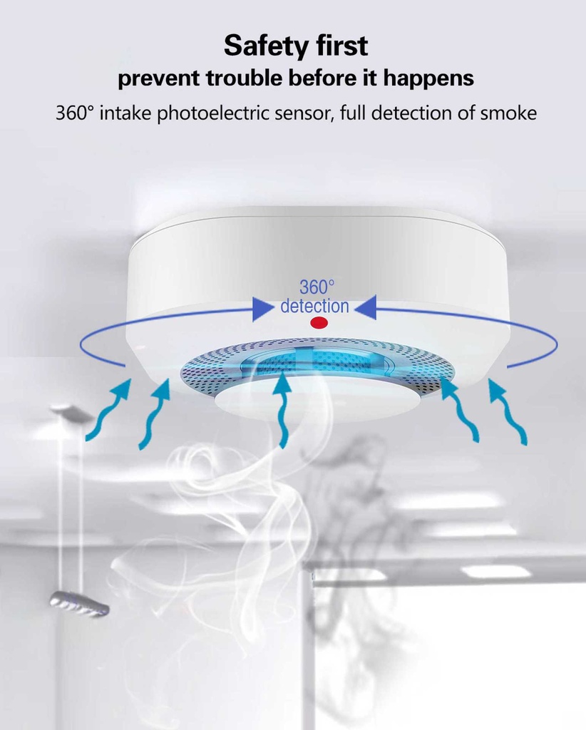 Tuya Wifi 80DB Alarm Fire Smart Smokes sensor Wifi Fire Protection Home Security Alarm Smart Life