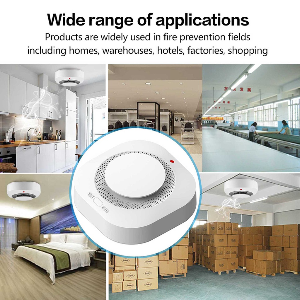Tuya Wifi 80DB Alarm Fire Smart Smokes sensor Wifi Fire Protection Home Security Alarm Smart Life