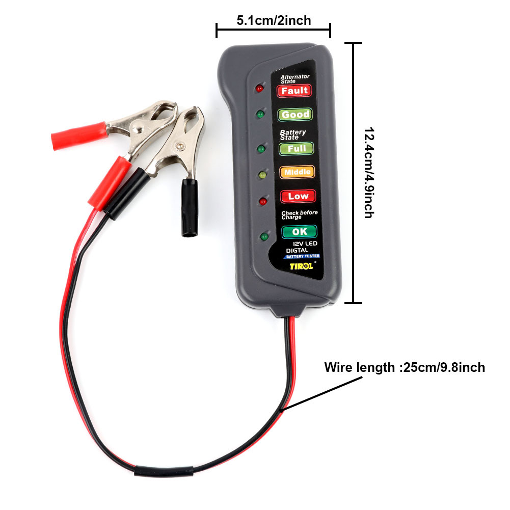 TIROL 12V car battery tester