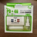 multi-port pd charging head 3.1a fast charging socket with phone stand