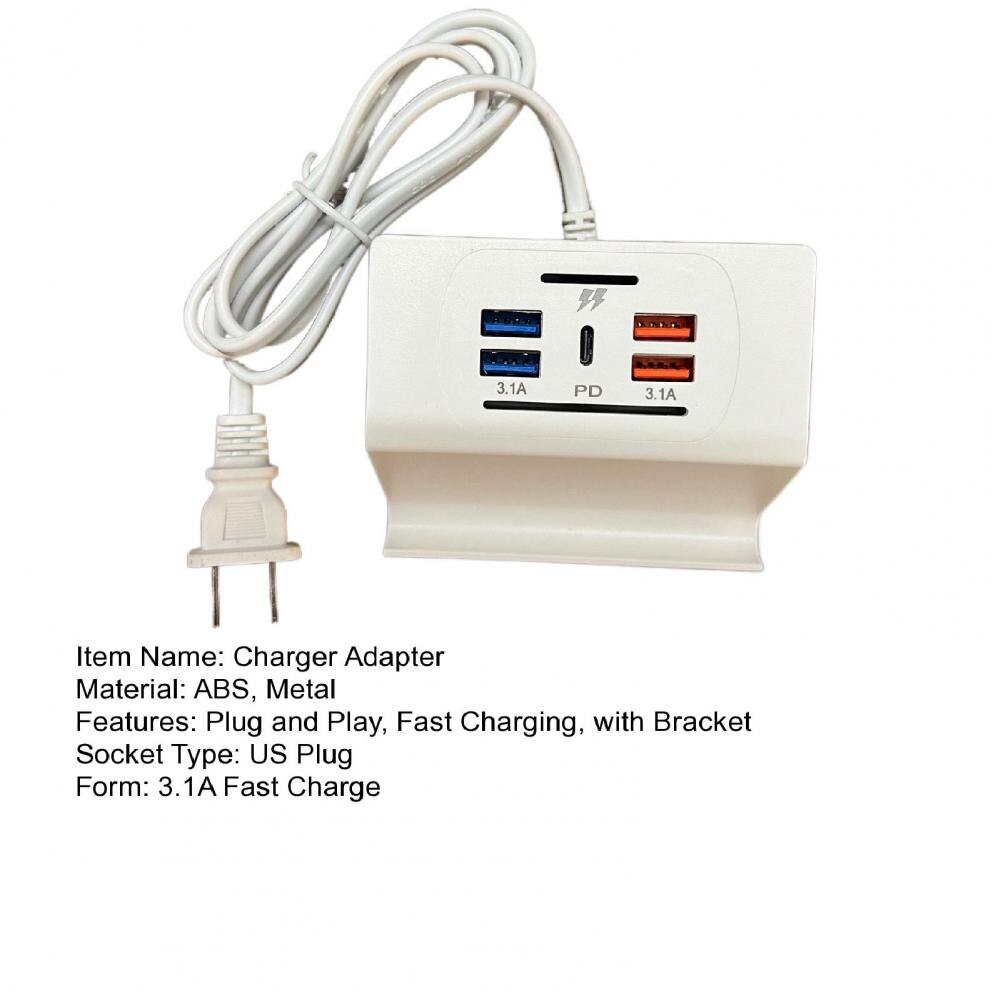 multi-port pd charging head 3.1a fast charging socket with phone stand