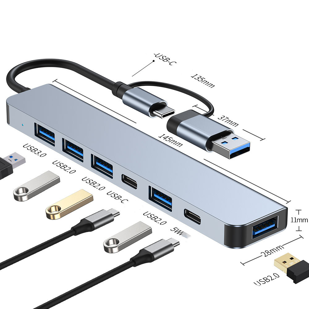 USB3.0+Type-c docking station seven-in-one USB 3.0 hub