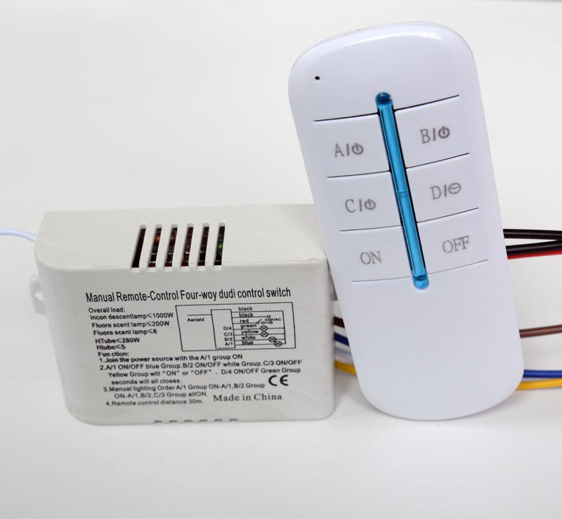 220V Four-way wireless remote control lighting switch