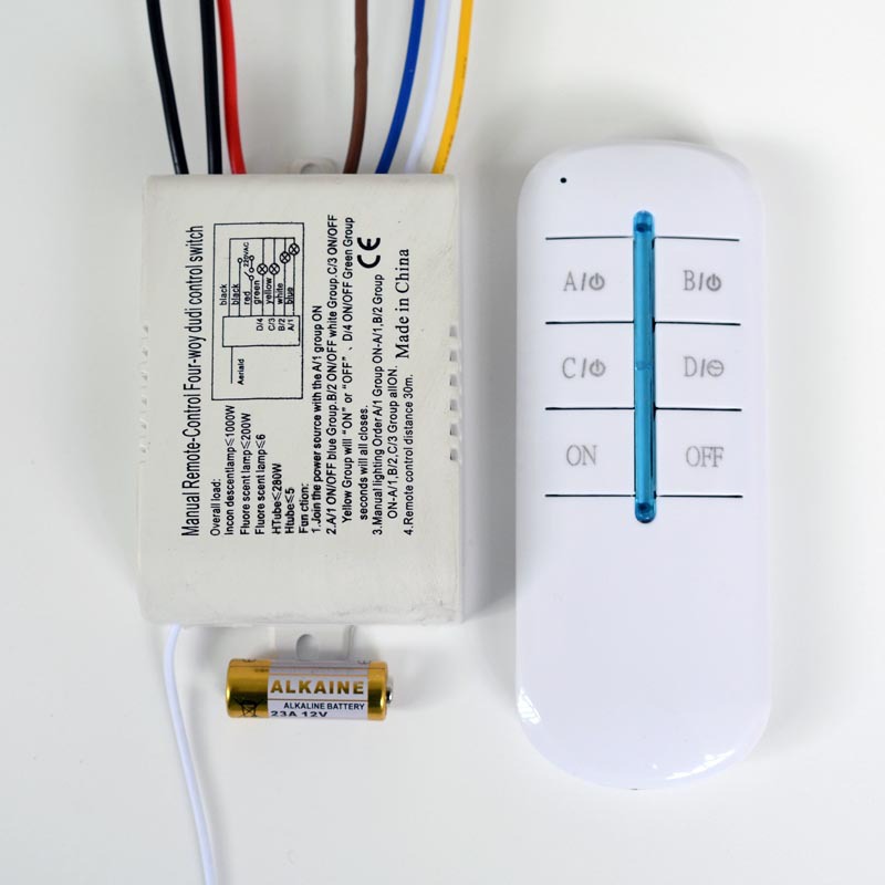 220V Four-way wireless remote control lighting switch