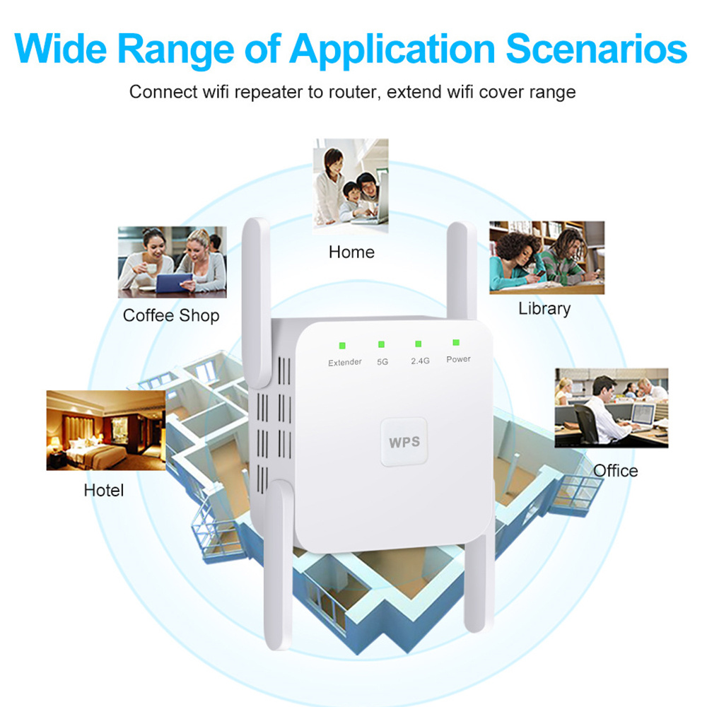 AC1200M Dual Frequency WIFI Network Repeater 5G/2.4G Wireless Signal Extender Amplifier