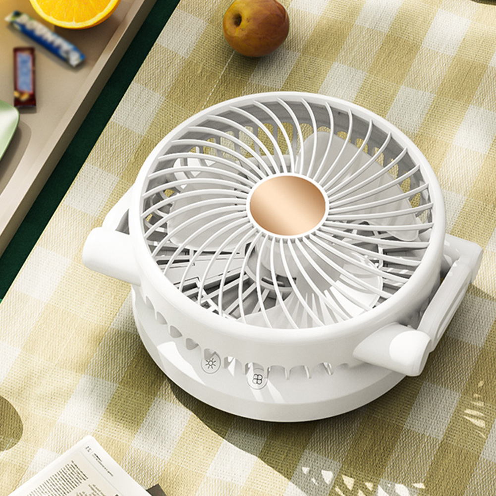 3 Speeds Adjustable Desktop Table Rechargeable Cooling Fan Mini Fan 90 Auto-Oscillating Portable Air Circulator Fan with Night Light