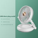 3 Speeds Adjustable Desktop Table Rechargeable Cooling Fan Mini Fan 90 Auto-Oscillating Portable Air Circulator Fan with Night Light