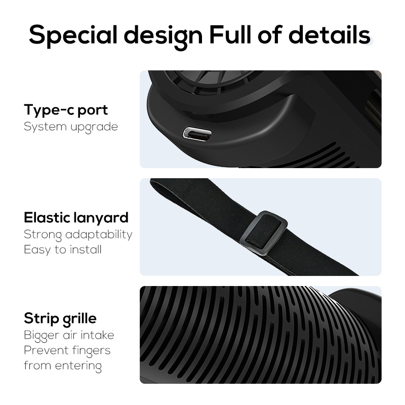 Car Cooling Fan Car Seat USB Fans 3 Speeds Strong Wind Interior Rear Headrest Cooler Fan Low Noise Auto Rear Seat Creative Fans