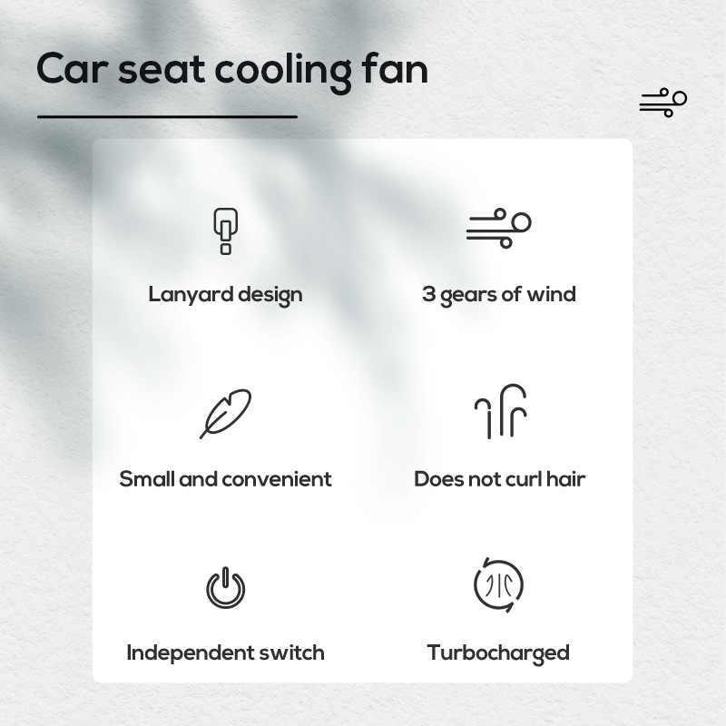 Car Cooling Fan Car Seat USB Fans 3 Speeds Strong Wind Interior Rear Headrest Cooler Fan Low Noise Auto Rear Seat Creative Fans