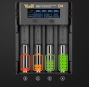 4 Slots Lithium Battery USB Smart Battery Charger Li-ion MH/Ni CD AAAA AAA AA A SC C F6 Batteries Universal Charger LCD Display