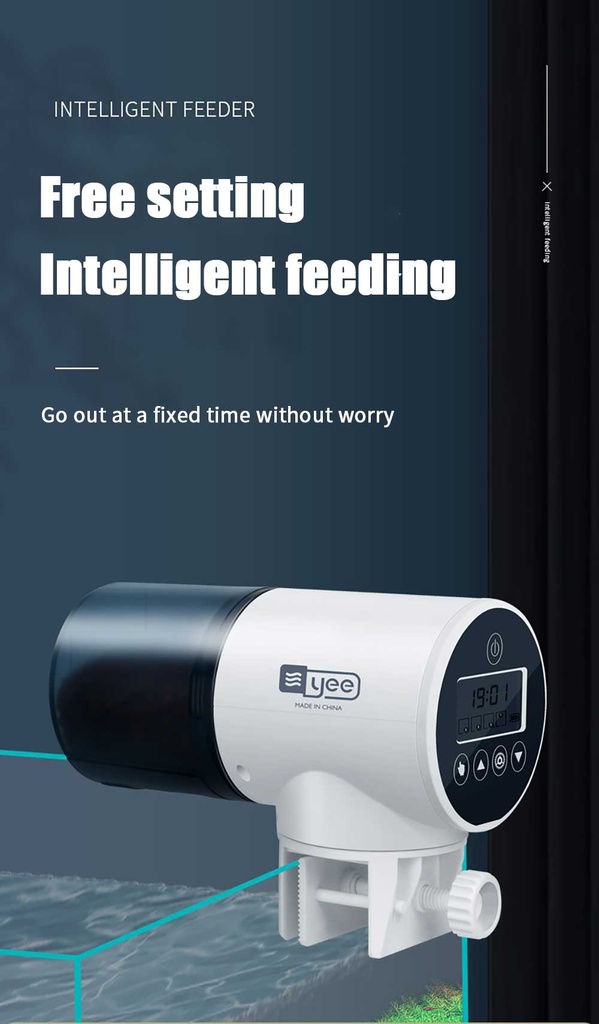 YEE Smart 360 Rotation Adjustable Aquarium Automatic Fish Feeder LCD Display Disassembly-free Timer