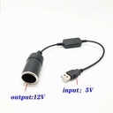 5V 2A USB To 12V Car Plug Socket