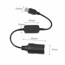 5V 2A USB To 12V Car Plug Socket