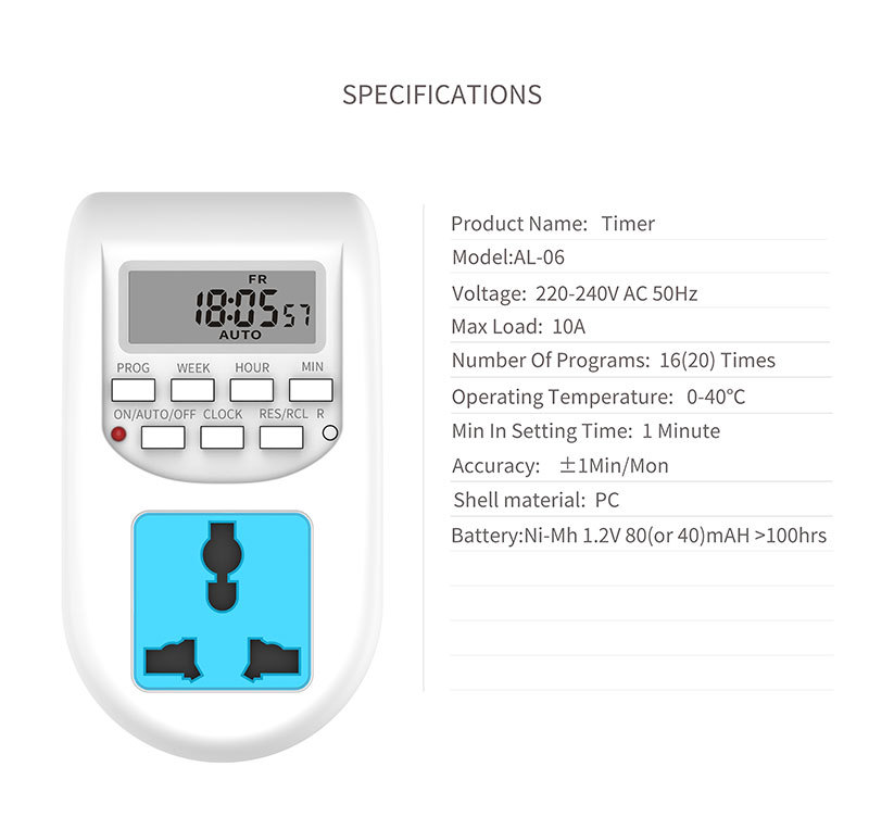Multi-purpose socket controller timing switch socket digital timer plug