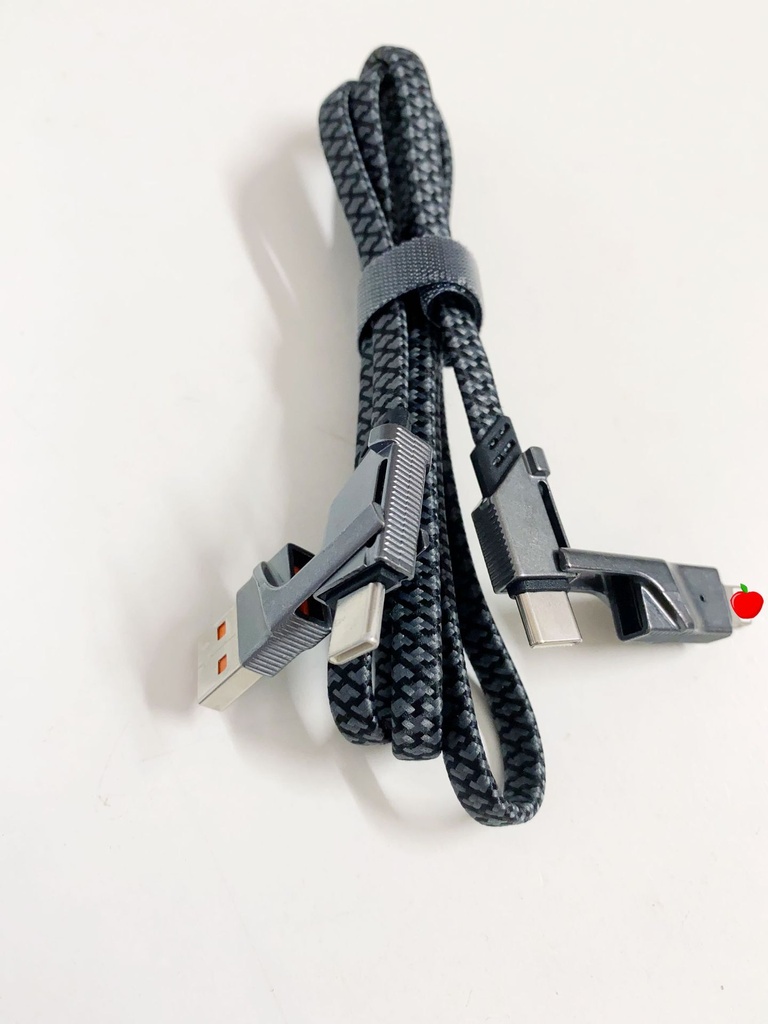 Four-in-one data cable two-to-two PD 100W fast charging cable zinc alloy braided charging cable