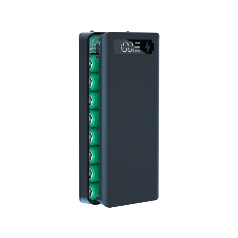 Detachable QC3.0 USB LCD Display DIY 10x18650 Battery Case Power Bank Shell Portable External Box (without battery)