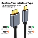 Micro B USB C 3.0 Cable Type-C to USB 3.0 Micro B Connector 5Gbps Cable