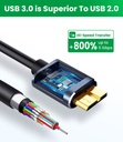 Micro B USB C 3.0 Cable Type-C to USB 3.0 Micro B Connector 5Gbps Cable