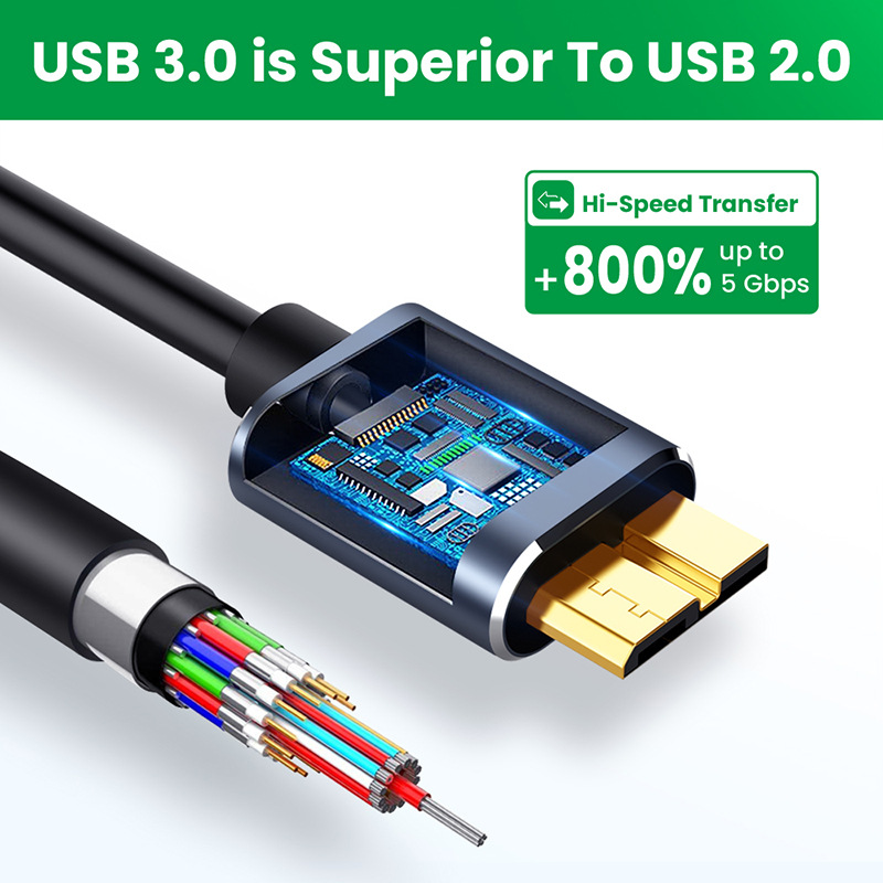 Micro B USB C 3.0 Cable Type-C to USB 3.0 Micro B Connector 5Gbps Cable