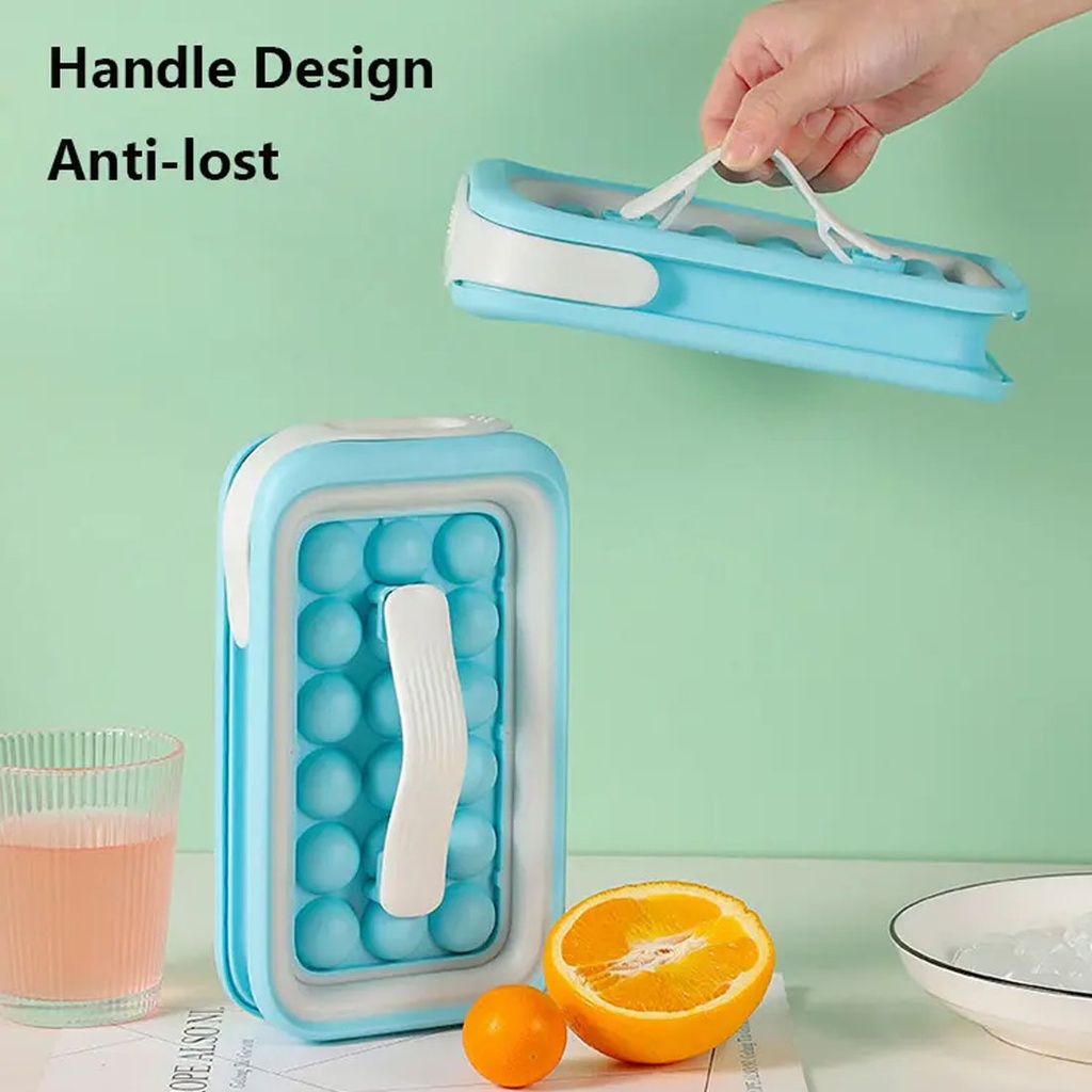 Two-in-one Ice Cube Mold Removable Storage Box Stretched Round Ice Cube Tray Cube Makers DIY Ice Mould