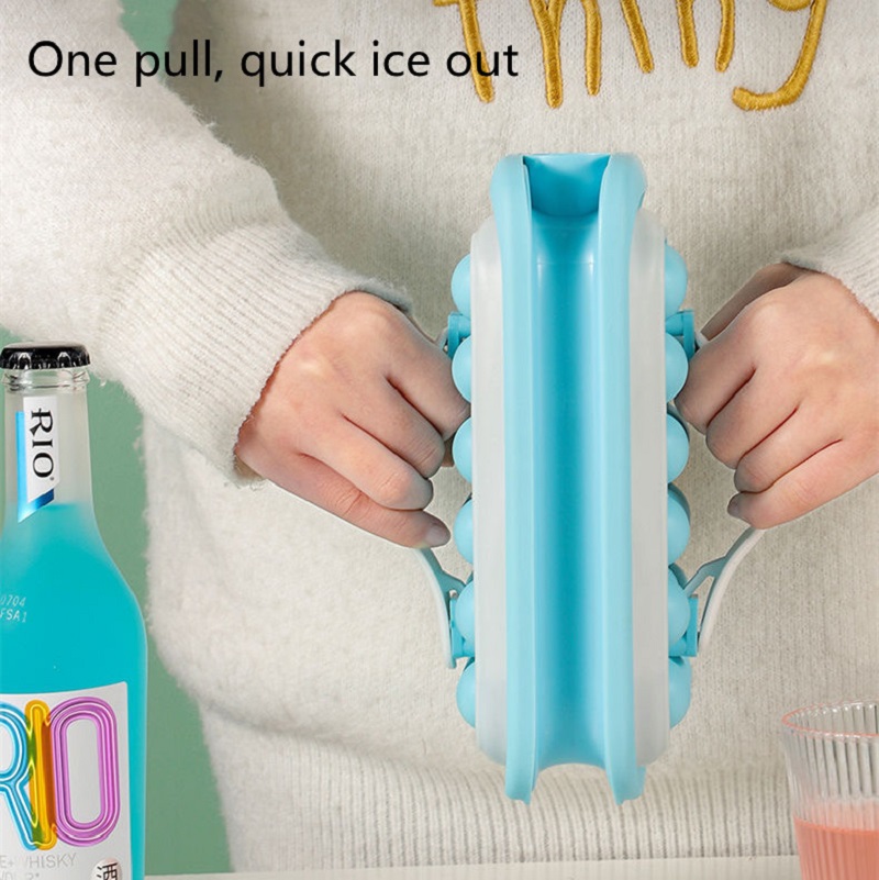Two-in-one Ice Cube Mold Removable Storage Box Stretched Round Ice Cube Tray Cube Makers DIY Ice Mould