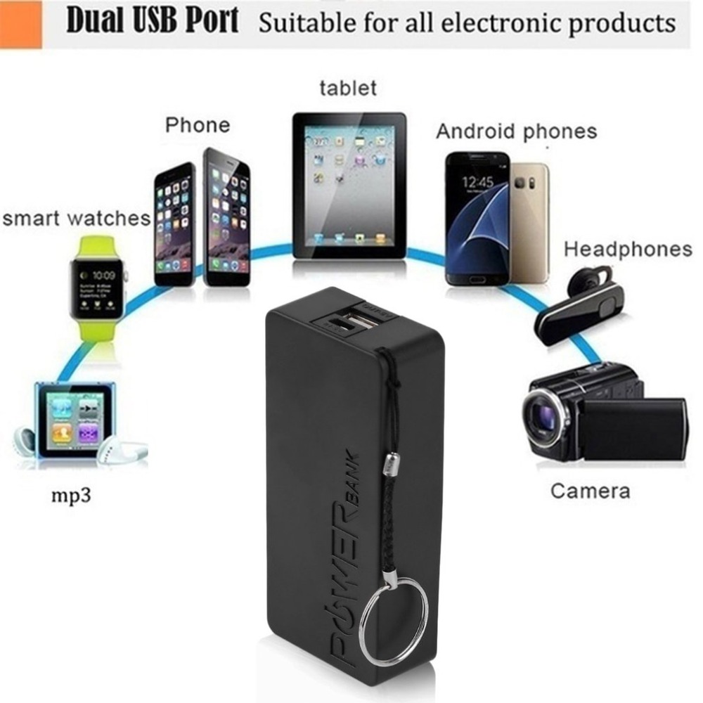 2X18650 USB Power Bank Case Kit 18650 Battery Charger DIY Box Shell Kit without battery, Input: 5V/1A (MAX)