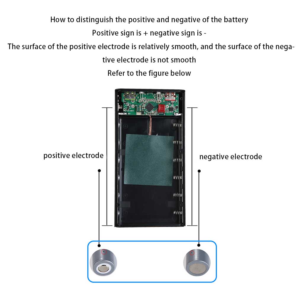 DIY 6x21700 QC3.0 Wireless Fast Charging Dual USB Type C Charge Battery Power Bank Case (no batteries)