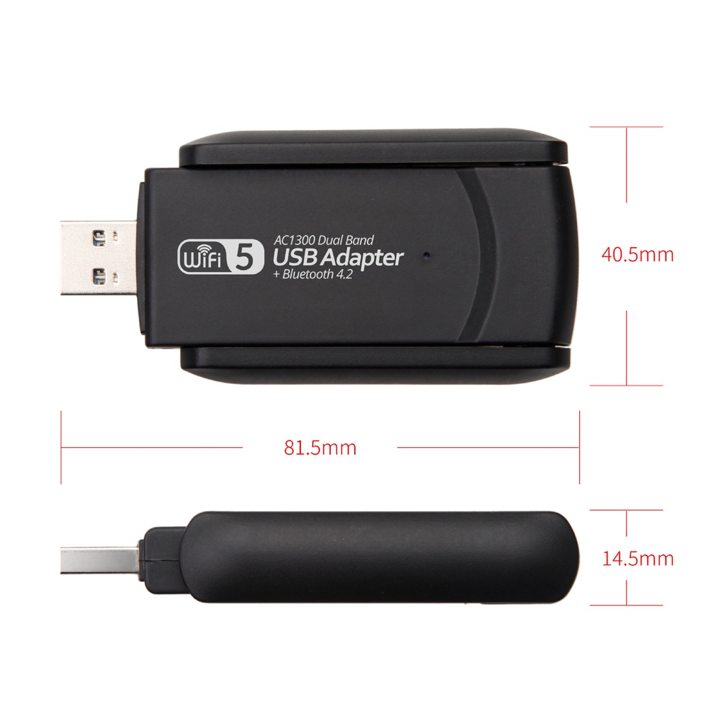 WiFi USB 3.0 Adapter 1300Mbps BT 4.2 Dual-Band 2.4GHz&5GHz Wifi Usb Network Card Wireless Receiver