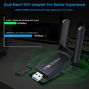 WiFi USB 3.0 Adapter 1300Mbps BT 4.2 Dual-Band 2.4GHz&5GHz Wifi Usb Network Card Wireless Receiver
