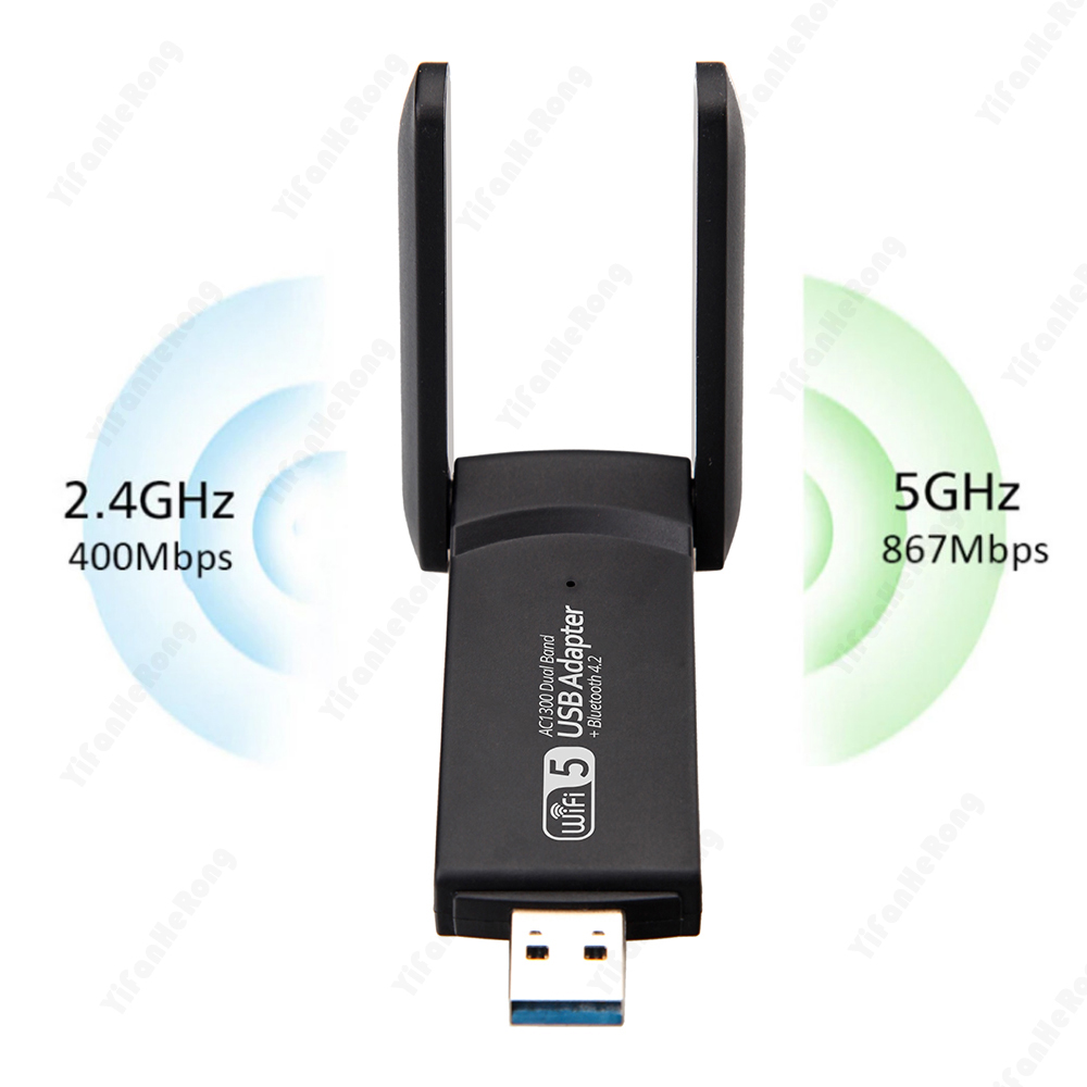 WiFi USB 3.0 Adapter 1300Mbps BT 4.2 Dual-Band 2.4GHz&5GHz Wifi Usb Network Card Wireless Receiver
