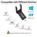 WiFi USB 3.0 Adapter 1300Mbps BT 4.2 Dual-Band 2.4GHz&5GHz Wifi Usb Network Card Wireless Receiver