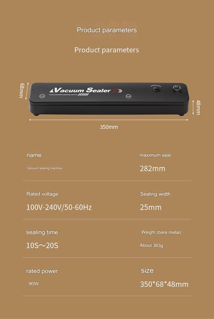 220V Household Food Vacuum Sealer Film Sealer Vacuum Packer Vacuum Sealer Packaging Machine