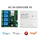 Tuya Zigbee Relay 4CH Smart Home Switch Module APP Remote Control Wireless RF 433 4 Channel Relay For Zigbee Gateway Hub