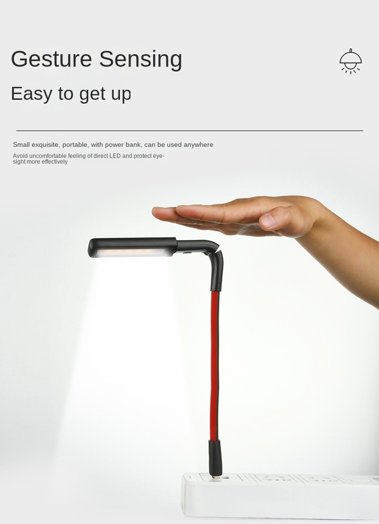 Portable 3 Colors LED Night Light Intelligent Hand Gesture Sensor USB Plug Foldable Eye Protection Desk Table Lamp
