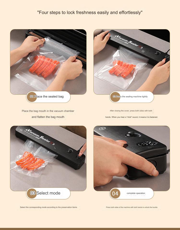 220V Household Food Vacuum Sealer Film Sealer Vacuum Packer Vacuum Sealer Packaging Machine